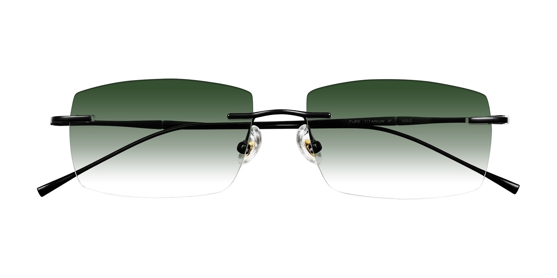 Folded Front of Cartman in Matte Black with Green Gradient Lenses