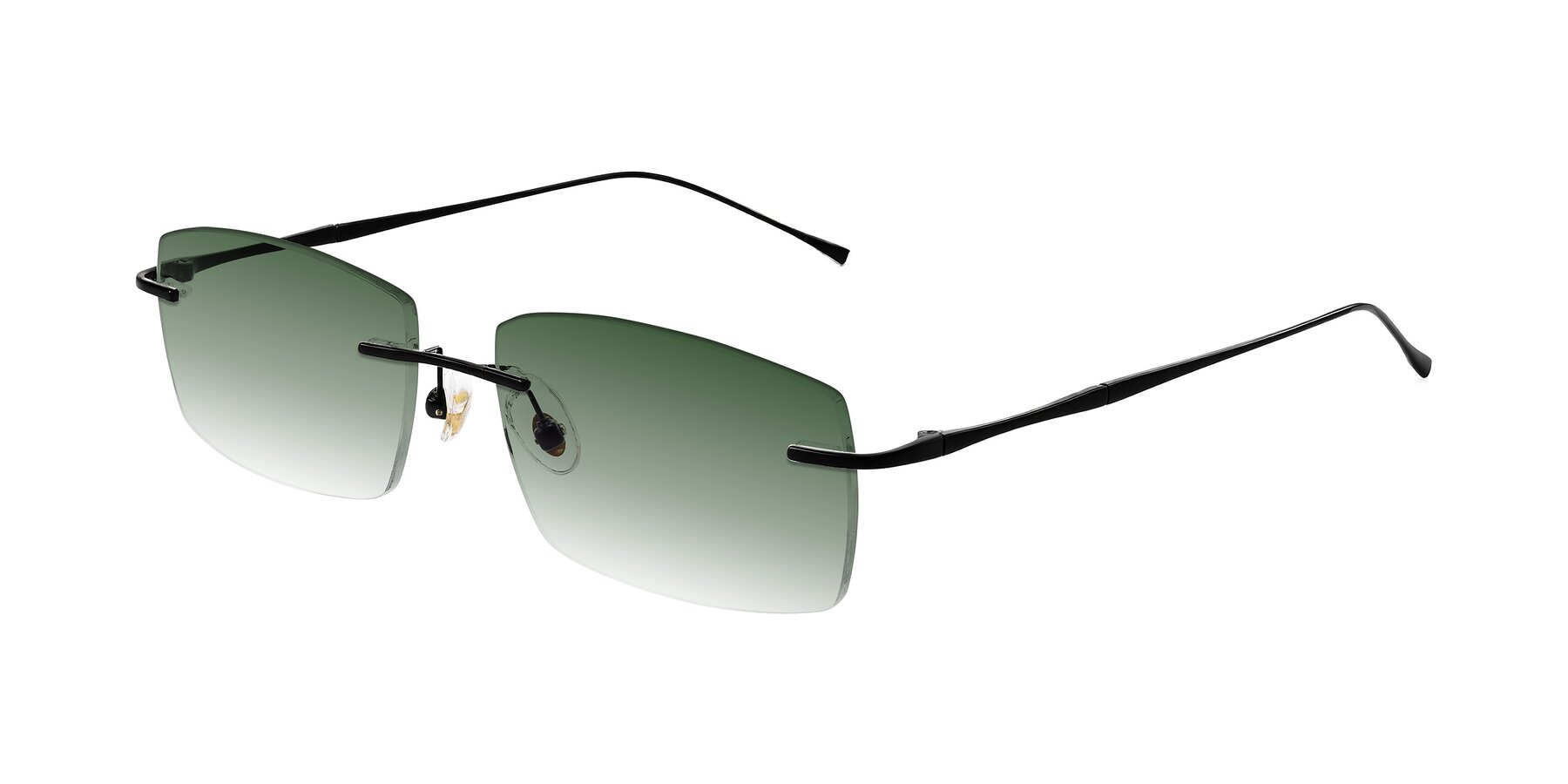 Angle of Cartman in Matte Black with Green Gradient Lenses