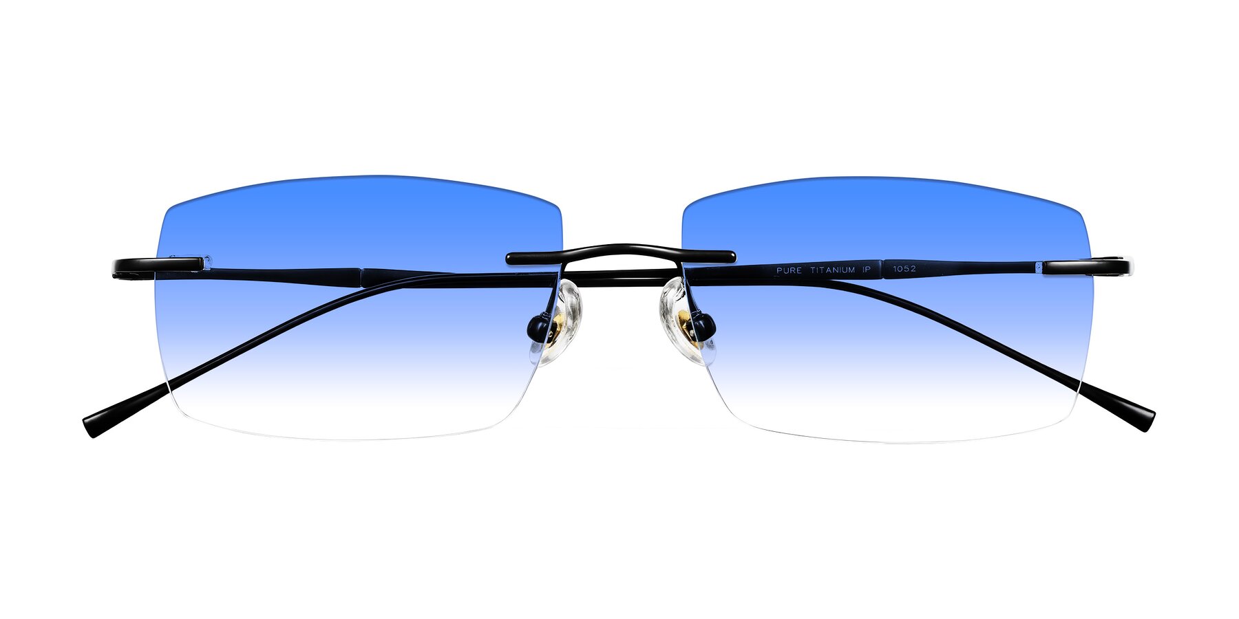 Folded Front of Cartman in Matte Black with Blue Gradient Lenses