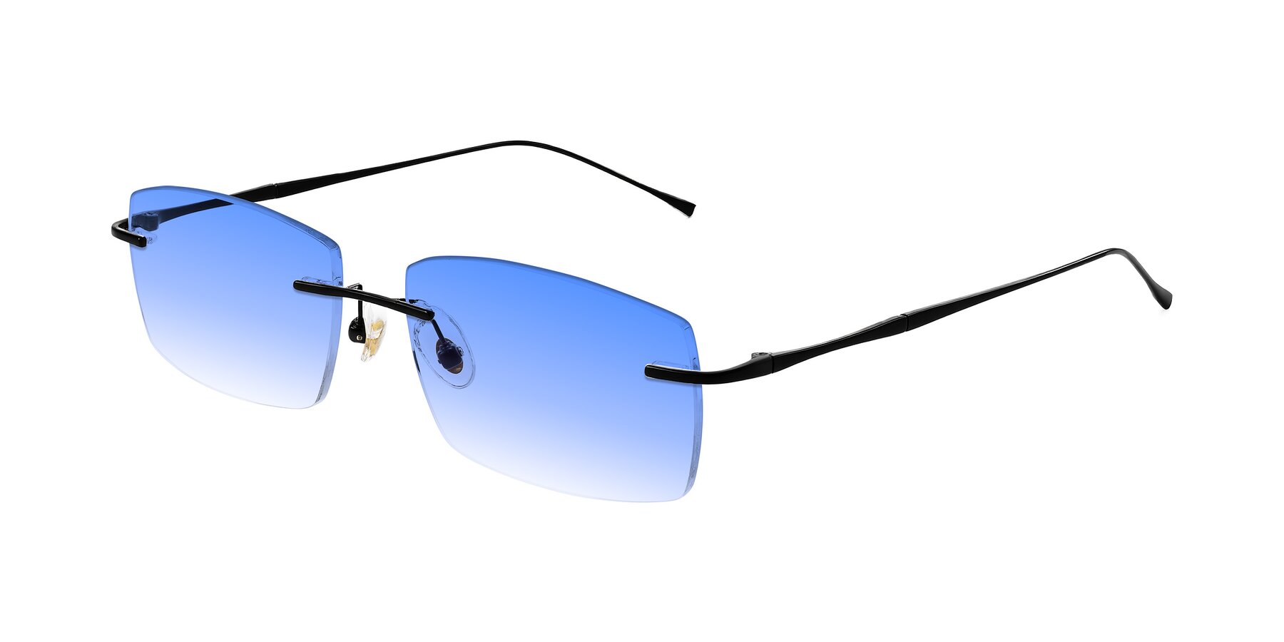 Angle of Cartman in Matte Black with Blue Gradient Lenses
