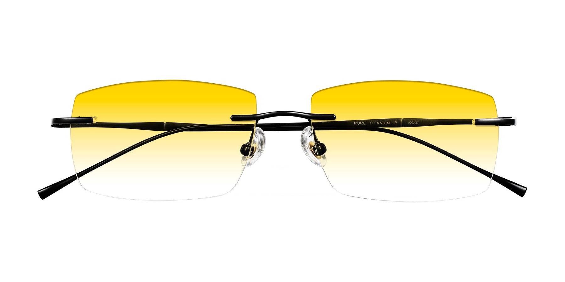 Folded Front of Cartman in Matte Black with Yellow Gradient Lenses