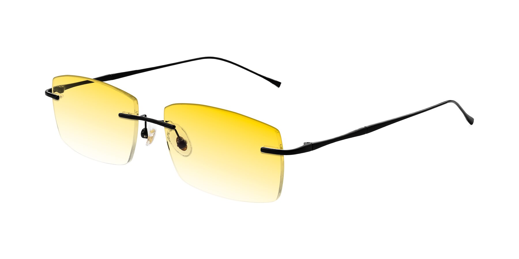 Angle of Cartman in Matte Black with Yellow Gradient Lenses