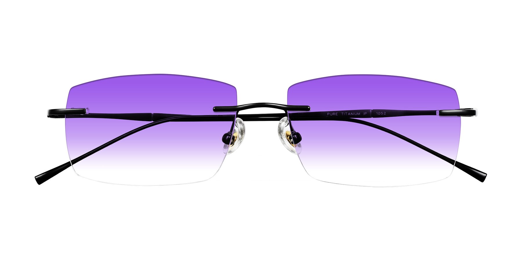 Folded Front of Cartman in Matte Black with Purple Gradient Lenses