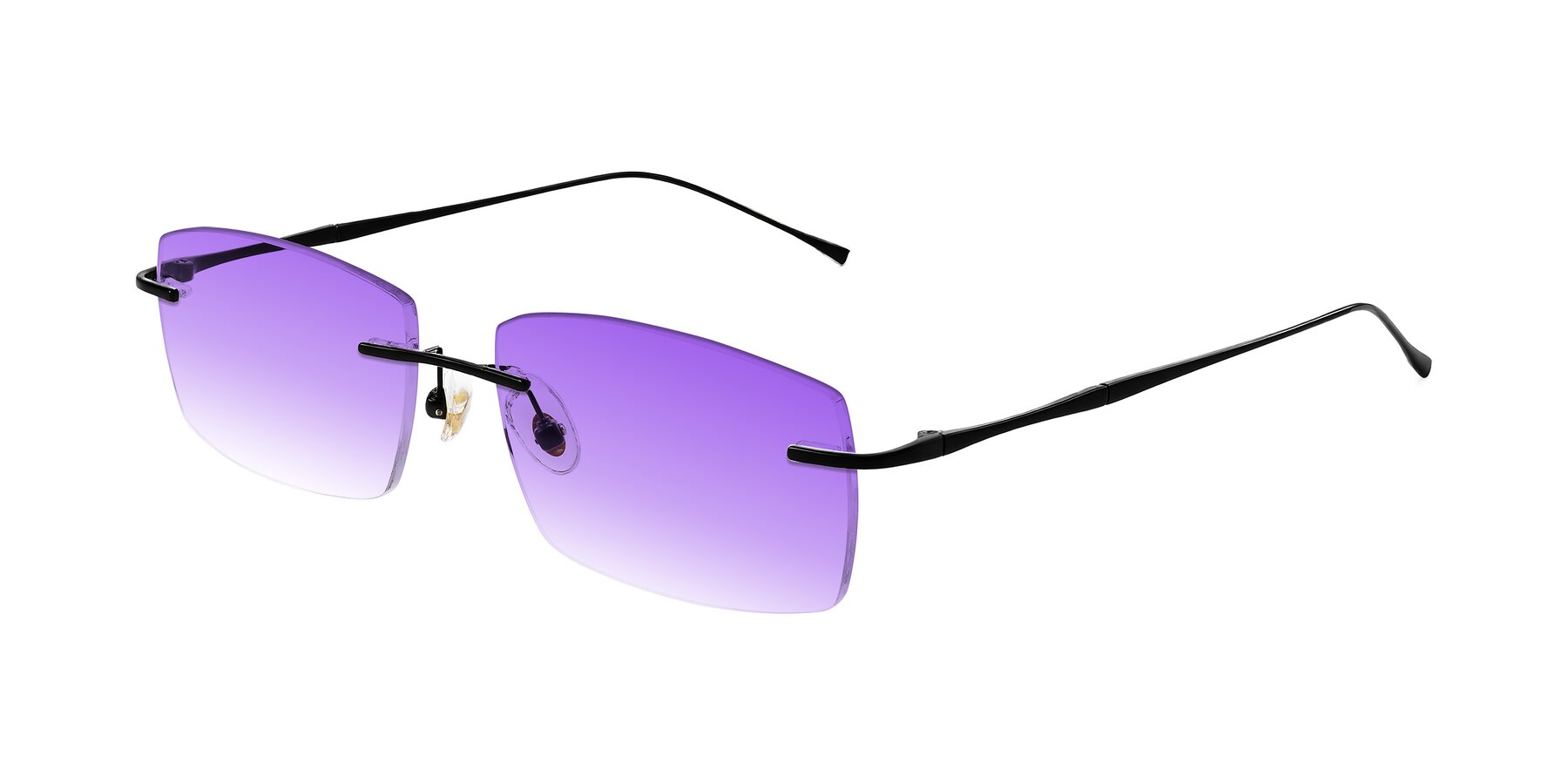 Angle of Cartman in Matte Black with Purple Gradient Lenses