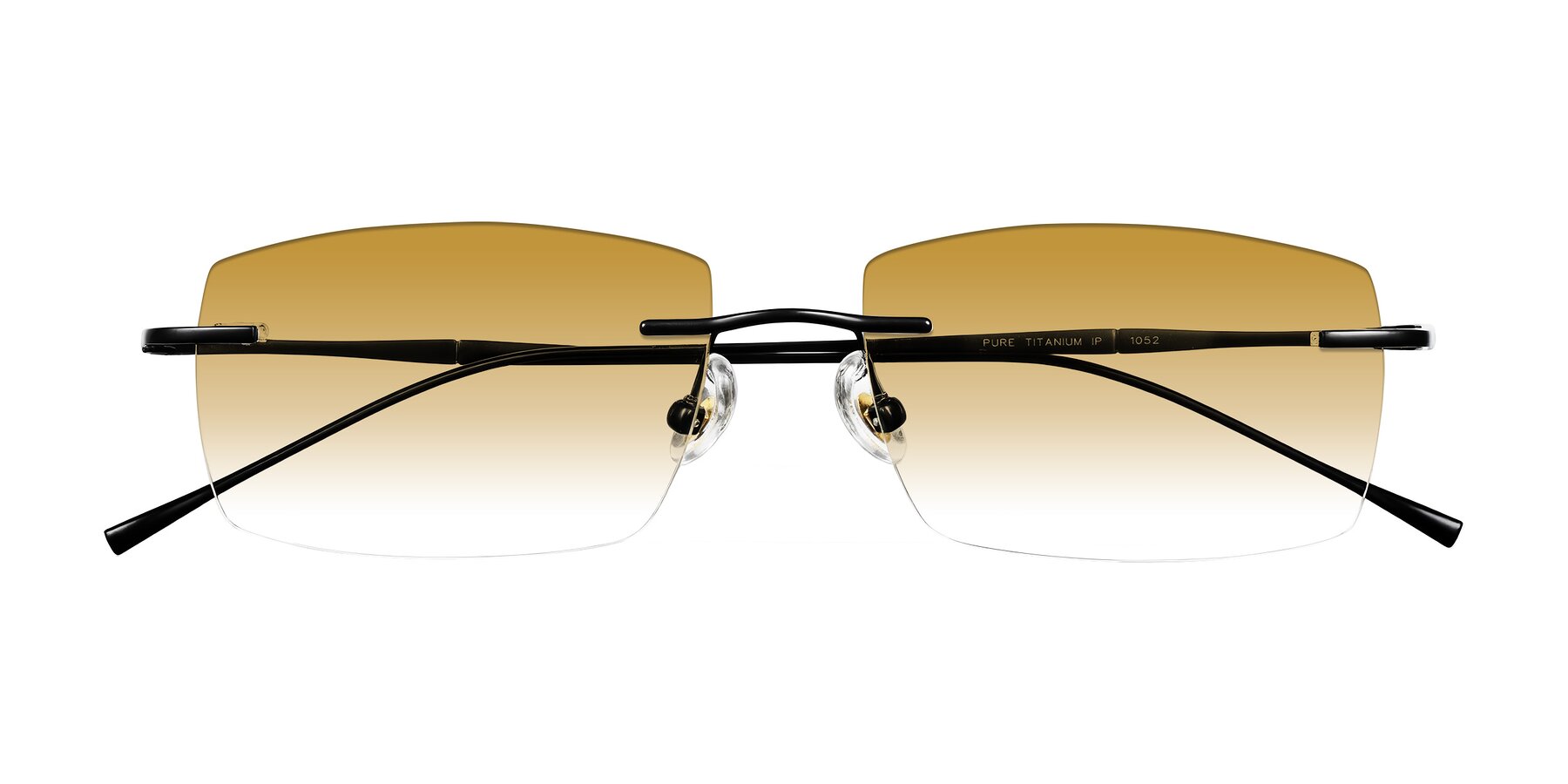 Folded Front of Cartman in Matte Black with Champagne Gradient Lenses