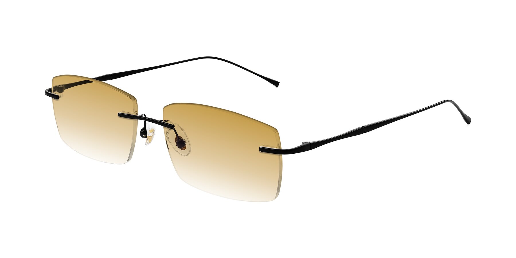 Angle of Cartman in Matte Black with Champagne Gradient Lenses