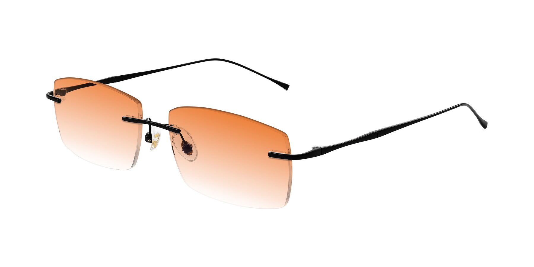 Angle of Cartman in Matte Black with Orange Gradient Lenses