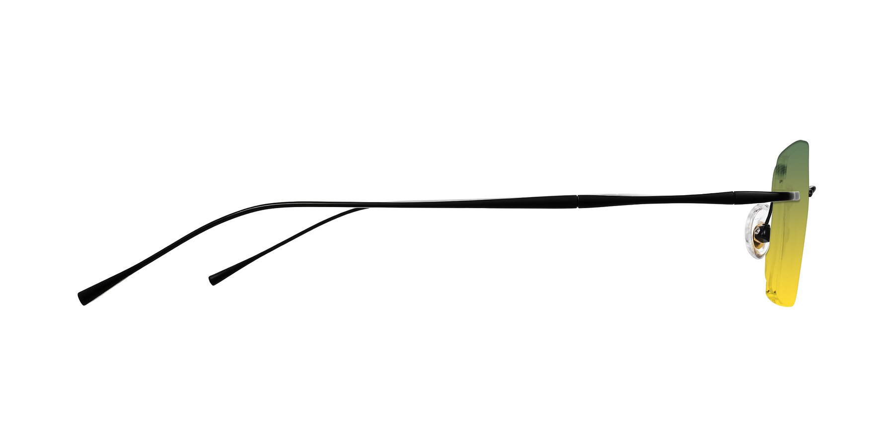 Side of Cartman in Matte Black with Green / Yellow Gradient Lenses