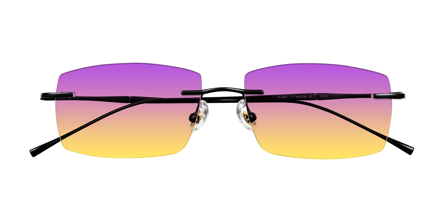 Folded Front of Cartman in Matte Black with Purple / Yellow Gradient Lenses