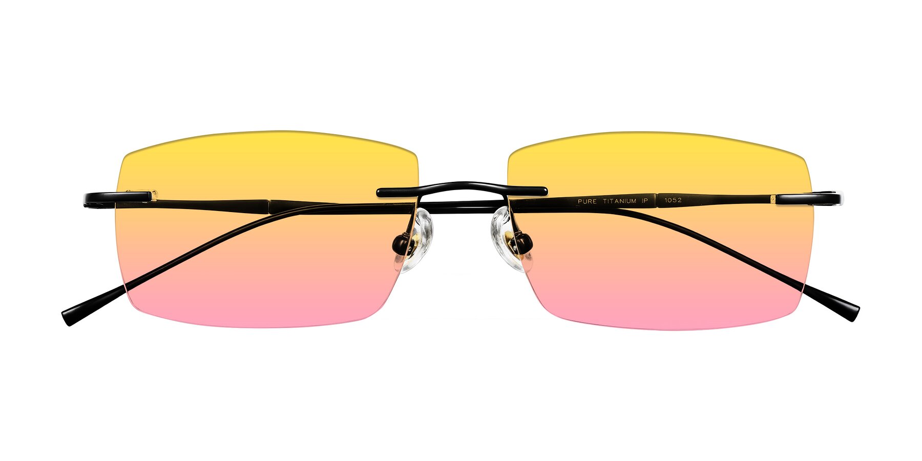 Folded Front of Cartman in Matte Black with Yellow / Pink Gradient Lenses