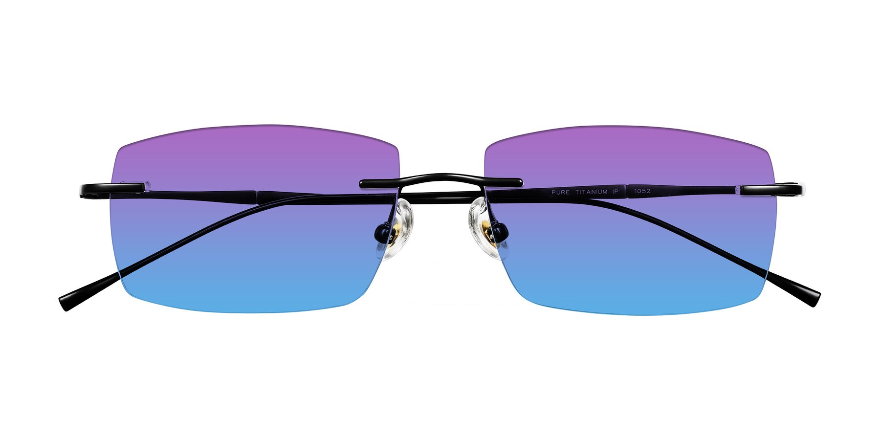 Folded Front of Cartman in Matte Black with Purple / Blue Gradient Lenses