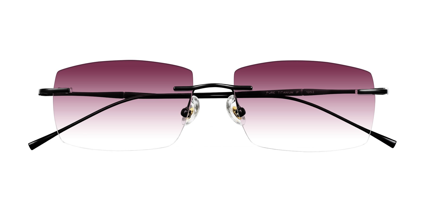 Folded Front of Cartman in Matte Black with Wine Gradient Lenses