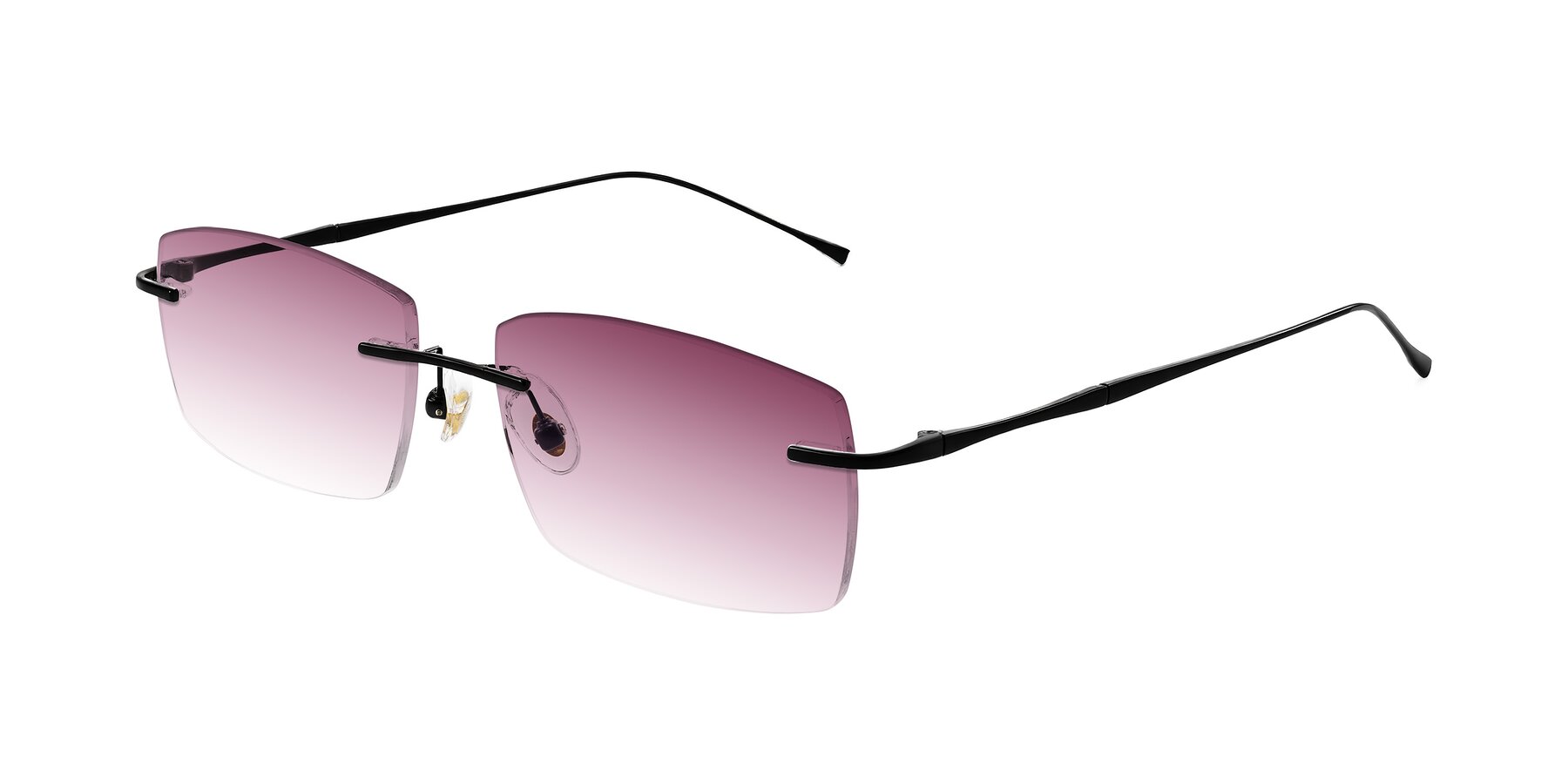 Angle of Cartman in Matte Black with Wine Gradient Lenses