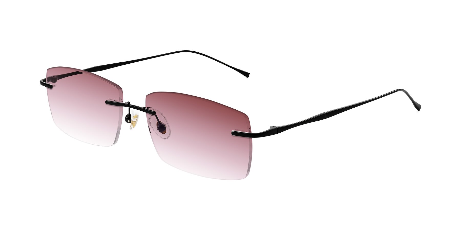 Angle of Cartman in Matte Black with Garnet Gradient Lenses