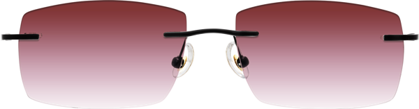 Rectangle Gradient Rimless Matte Black Titanium Rectangle Rimless Gradient Sunglasses with Garnet ...