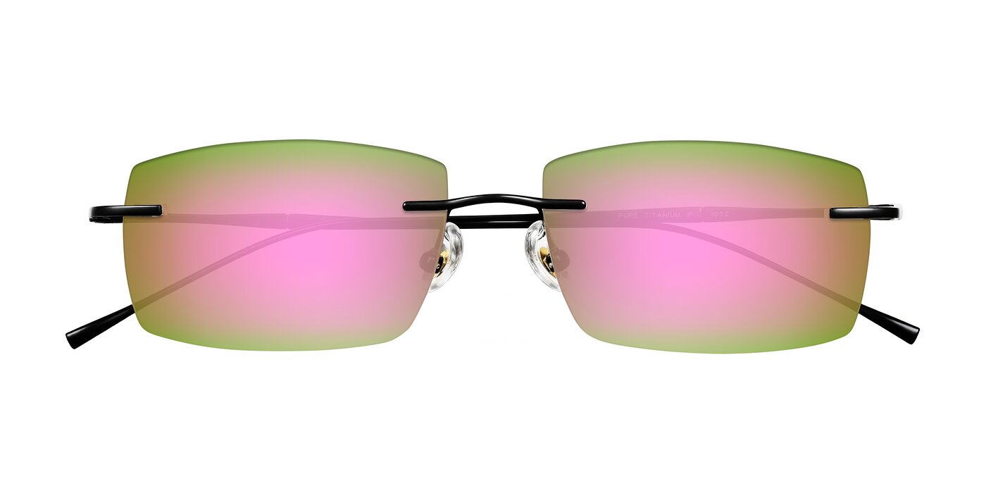Cartman - Matte Black Flash Mirrored Sunglasses