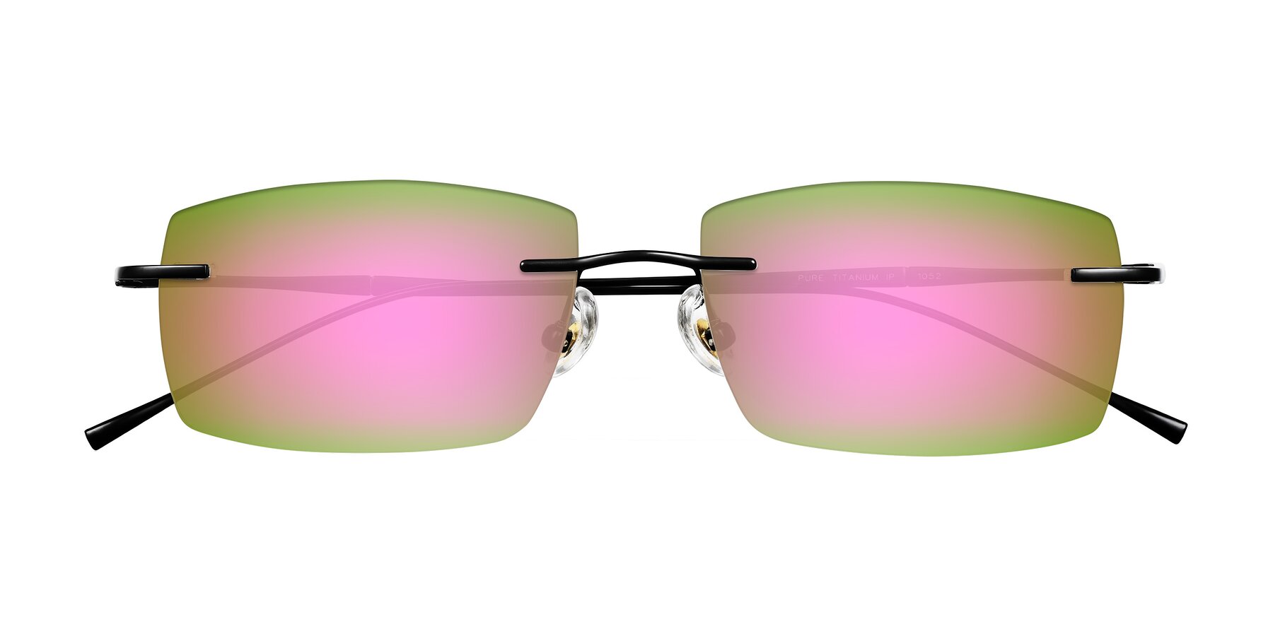 Folded Front of Cartman in Matte Black with Pink Mirrored Lenses