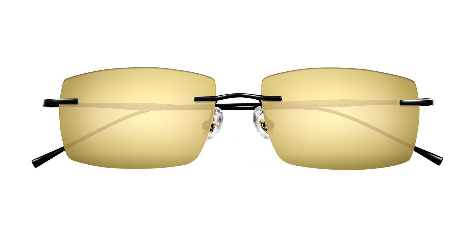 Folded Front of Cartman in Matte Black with Gold Mirrored Lenses