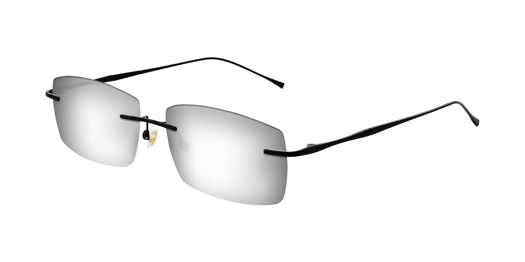 Angle of Cartman in Matte Black with Silver Mirrored Lenses