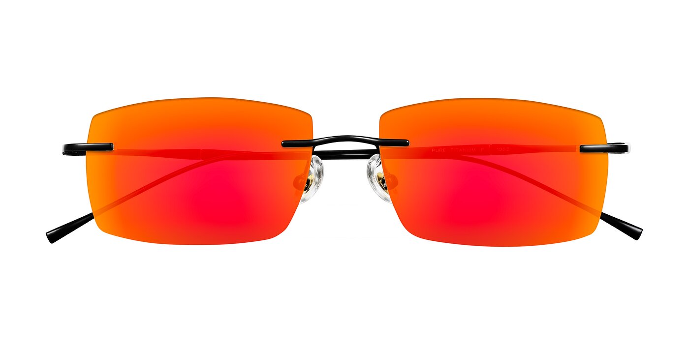 Cartman - Matte Black Flash Mirrored Sunglasses