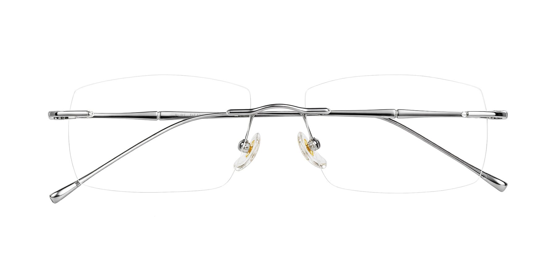 Folded Front of Cartman in Silver with Clear Eyeglass Lenses