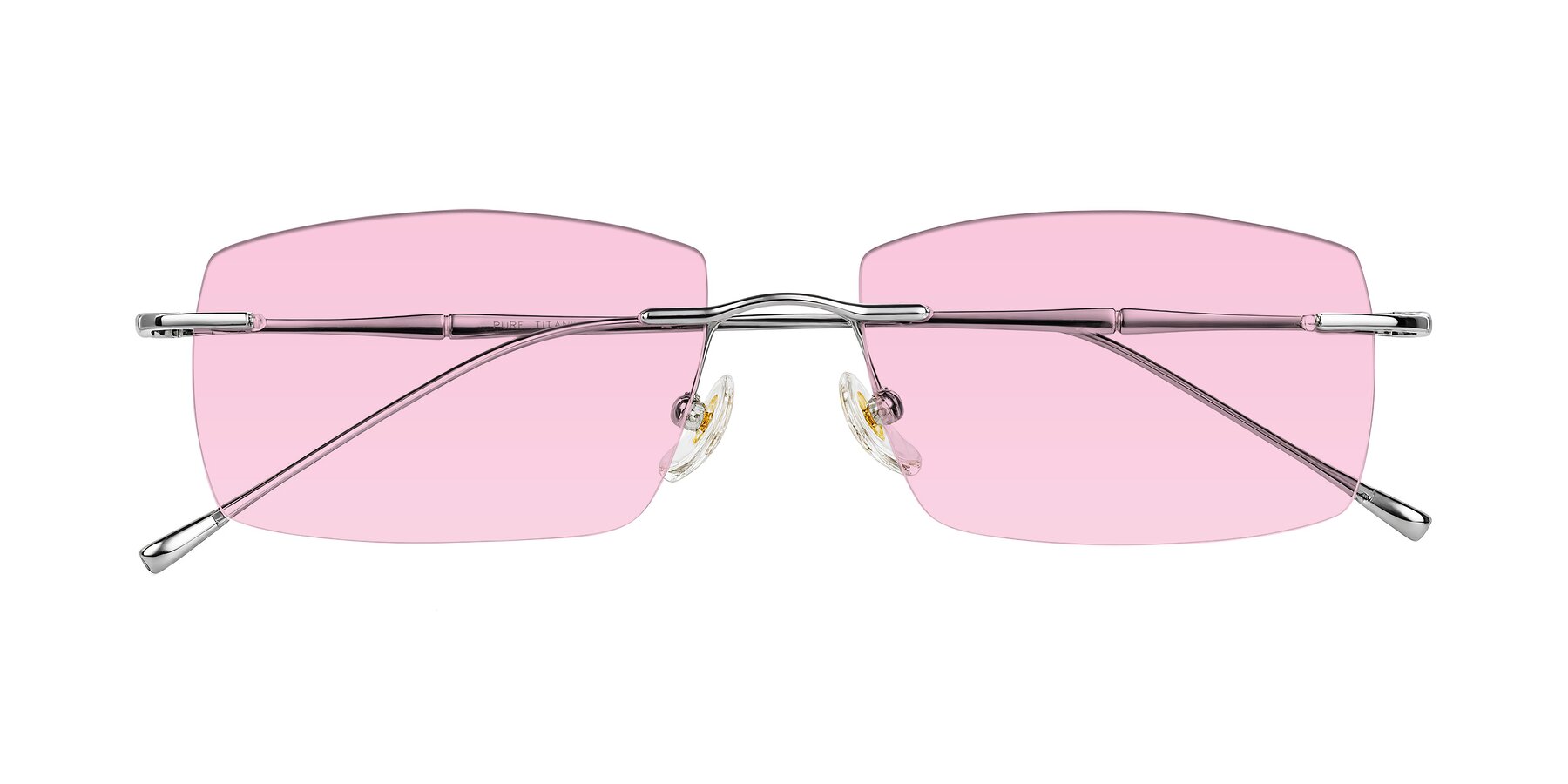Folded Front of Cartman in Silver with Light Pink Tinted Lenses