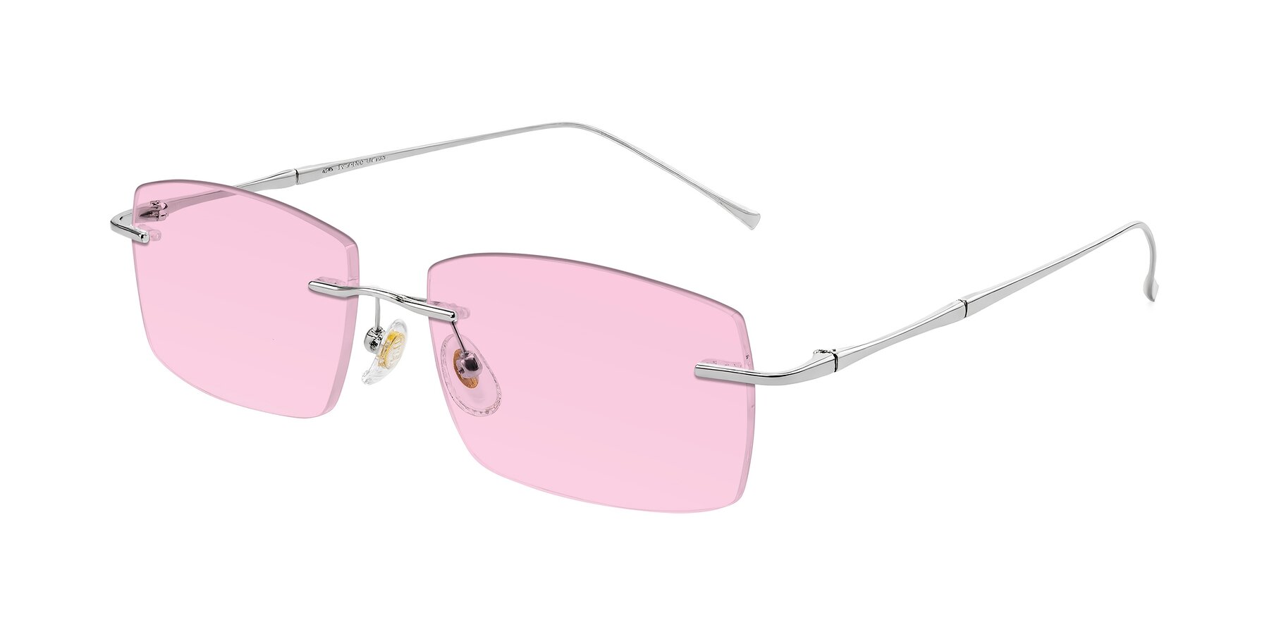Angle of Cartman in Silver with Light Pink Tinted Lenses