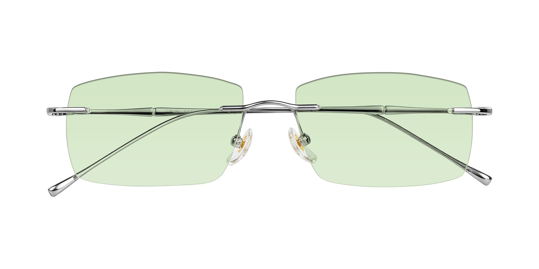 Folded Front of Cartman in Silver with Light Green Tinted Lenses