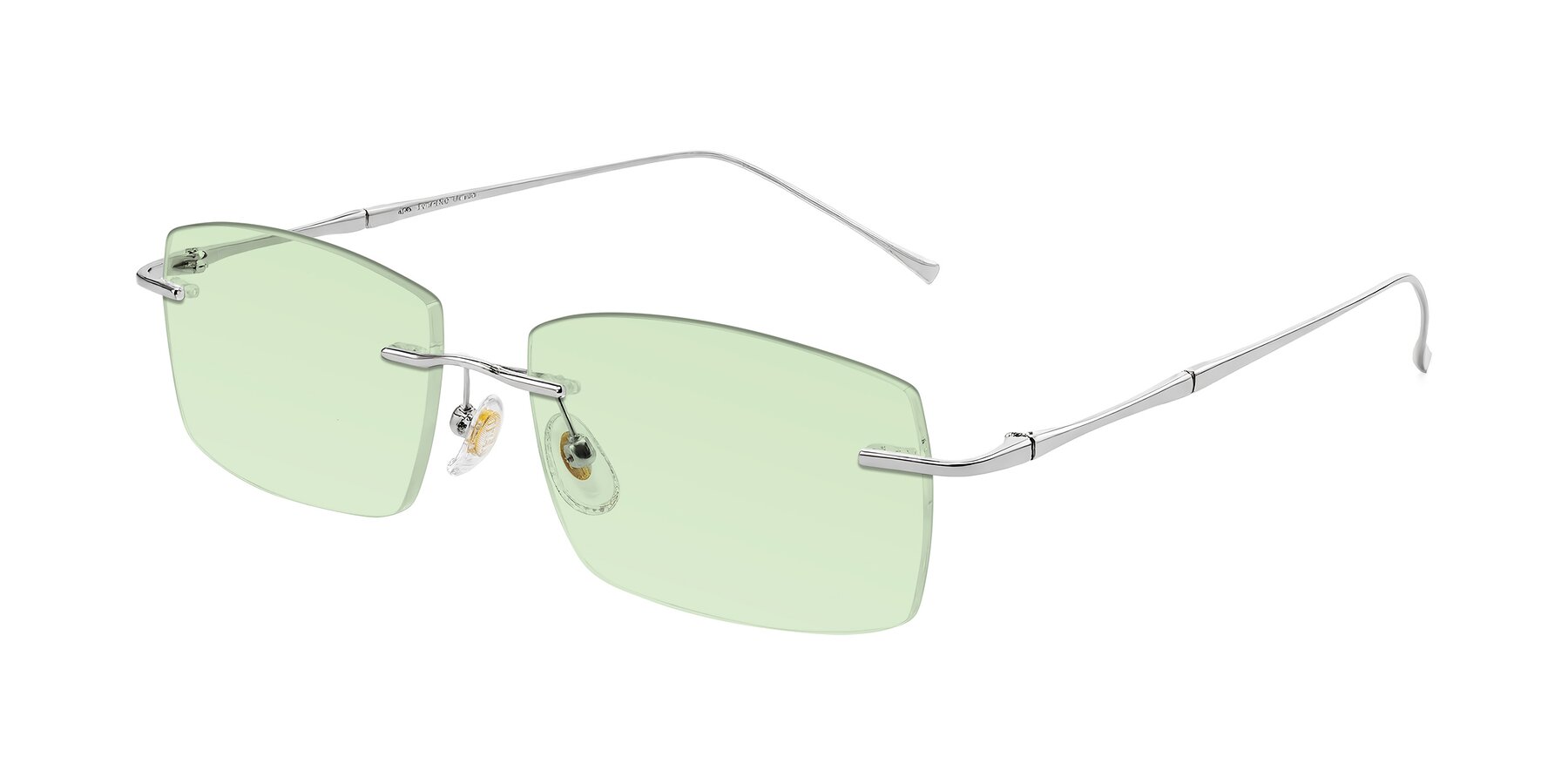 Angle of Cartman in Silver with Light Green Tinted Lenses