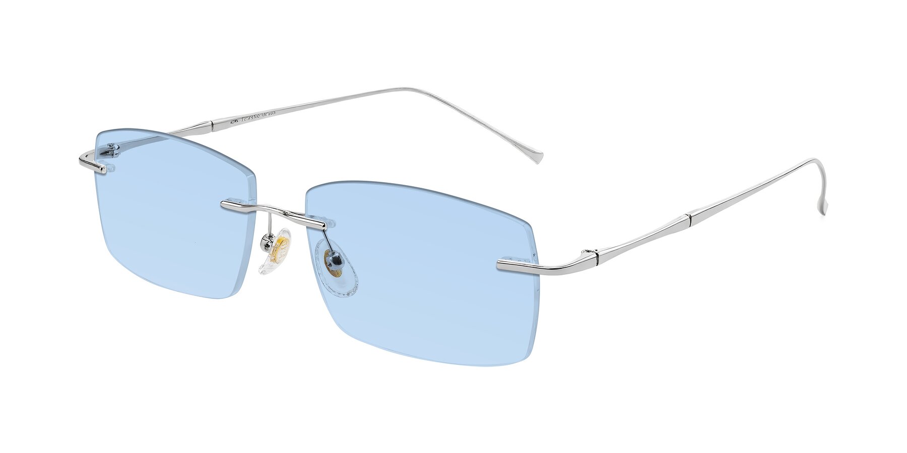 Angle of Cartman in Silver with Light Blue Tinted Lenses