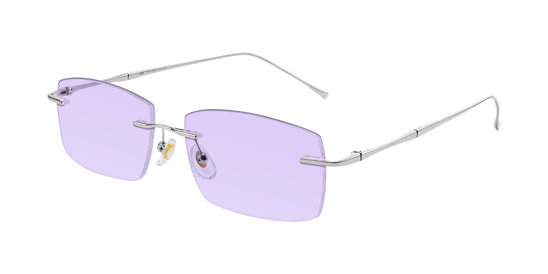 Angle of Cartman in Silver with Light Purple Tinted Lenses