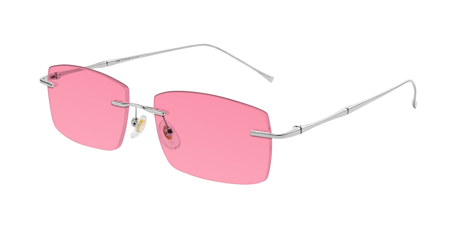 Angle of Cartman in Silver with Pink Tinted Lenses
