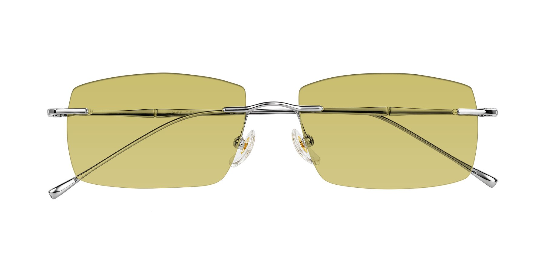 Folded Front of Cartman in Silver with Medium Champagne Tinted Lenses