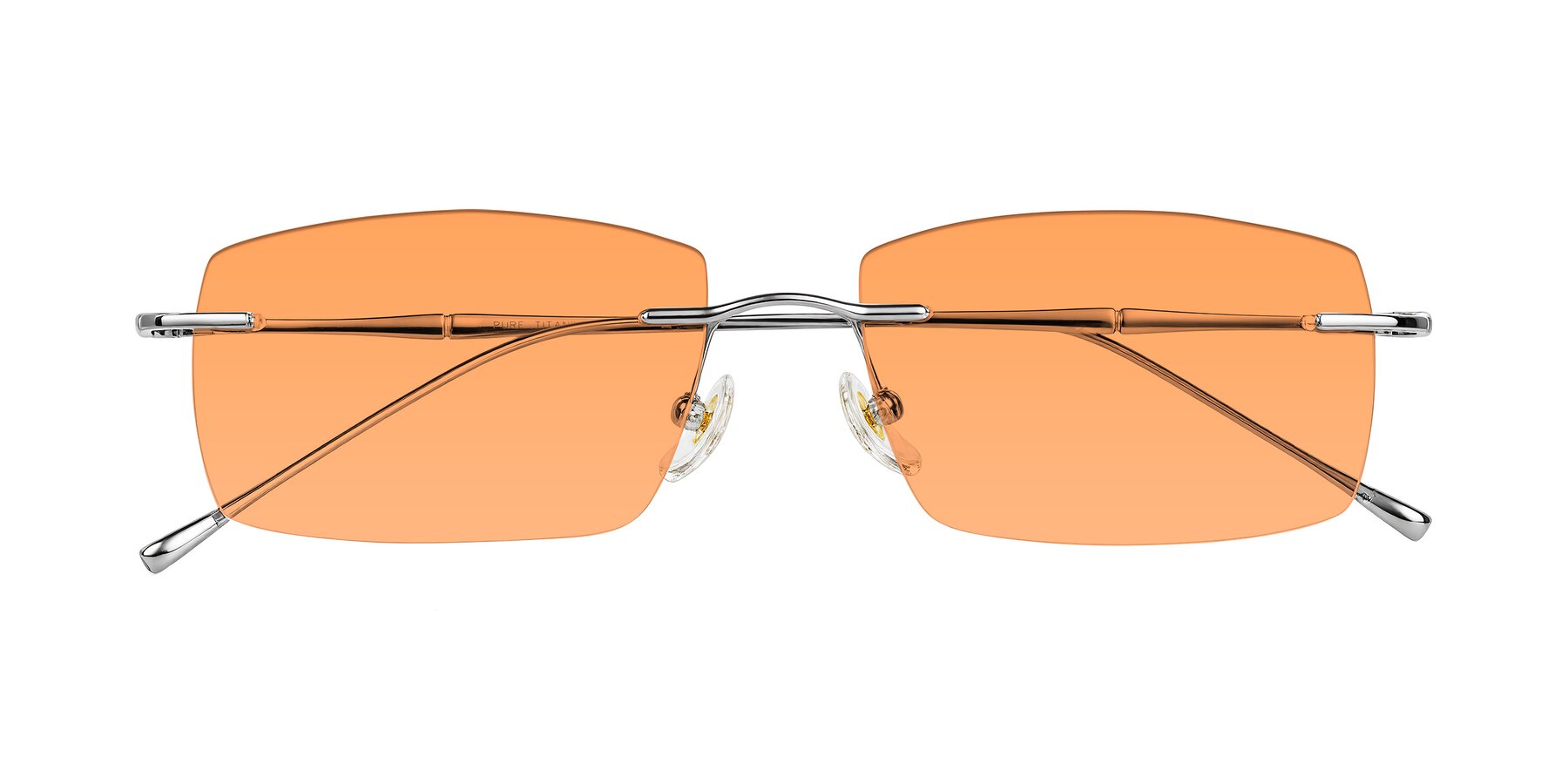 Folded Front of Cartman in Silver with Medium Orange Tinted Lenses