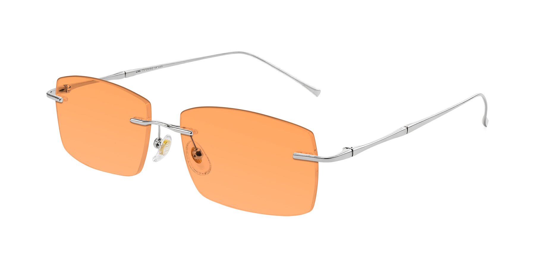 Angle of Cartman in Silver with Medium Orange Tinted Lenses