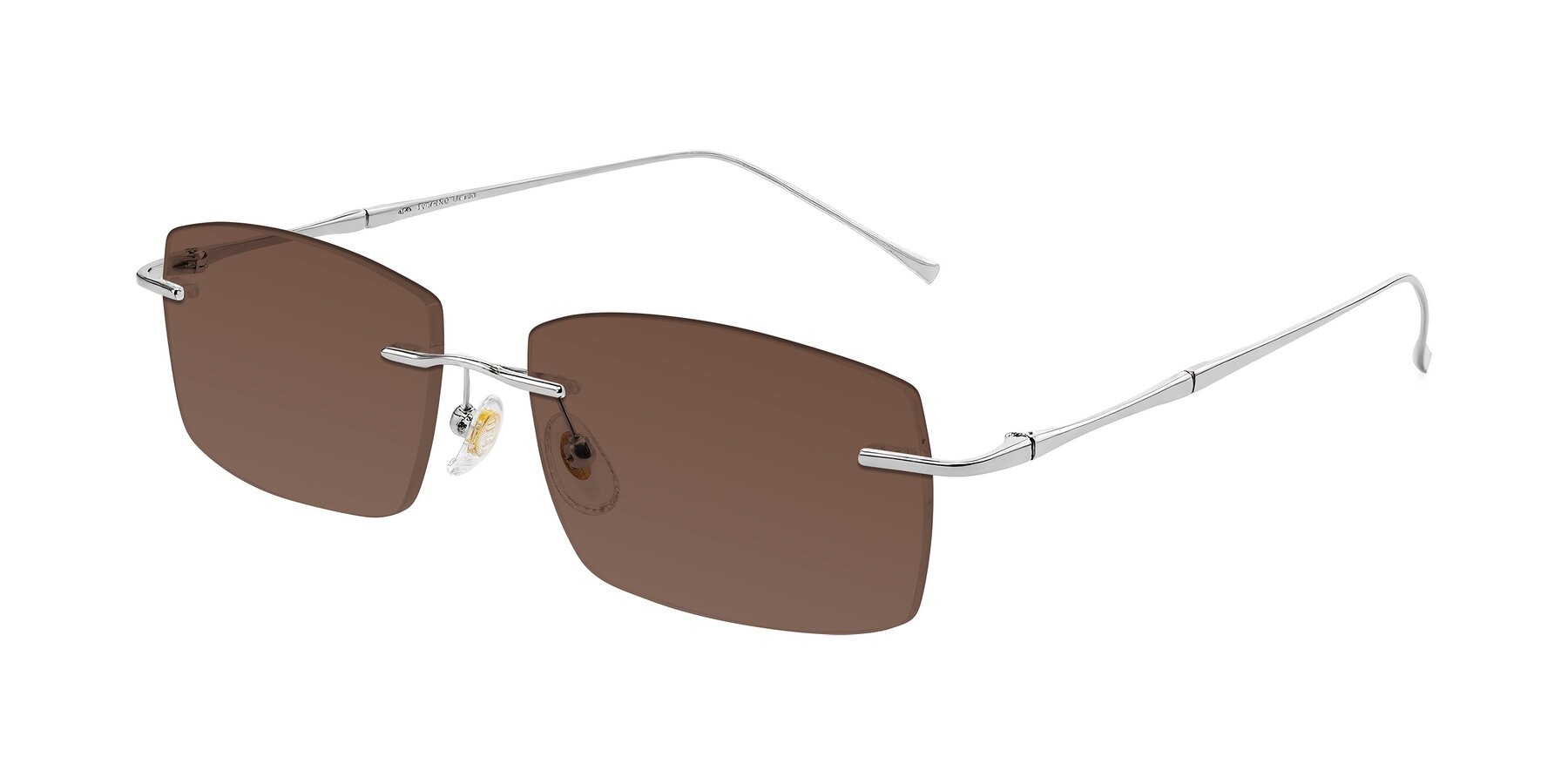 Angle of Cartman in Silver with Brown Tinted Lenses