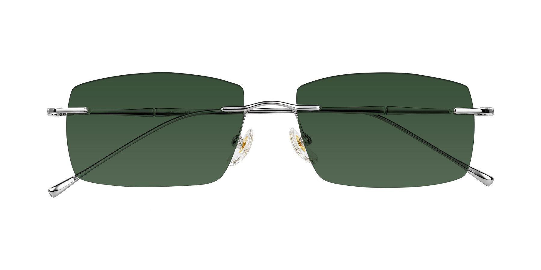 Folded Front of Cartman in Silver with Green Tinted Lenses