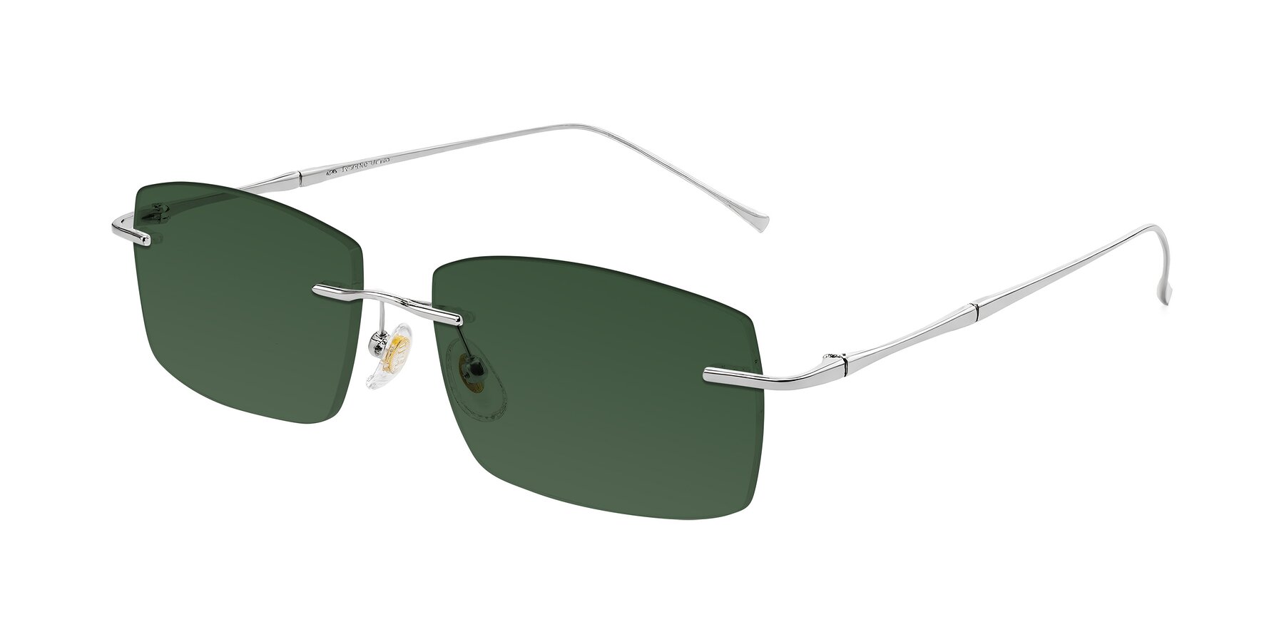 Angle of Cartman in Silver with Green Tinted Lenses