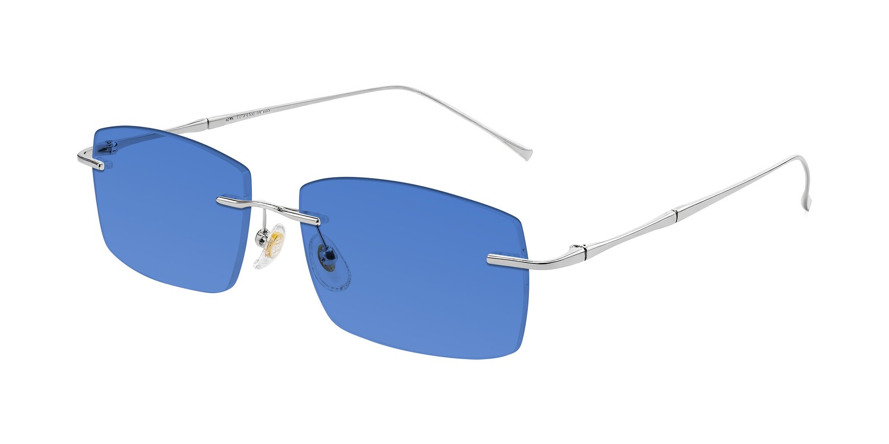 Angle of Cartman in Silver with Blue Tinted Lenses