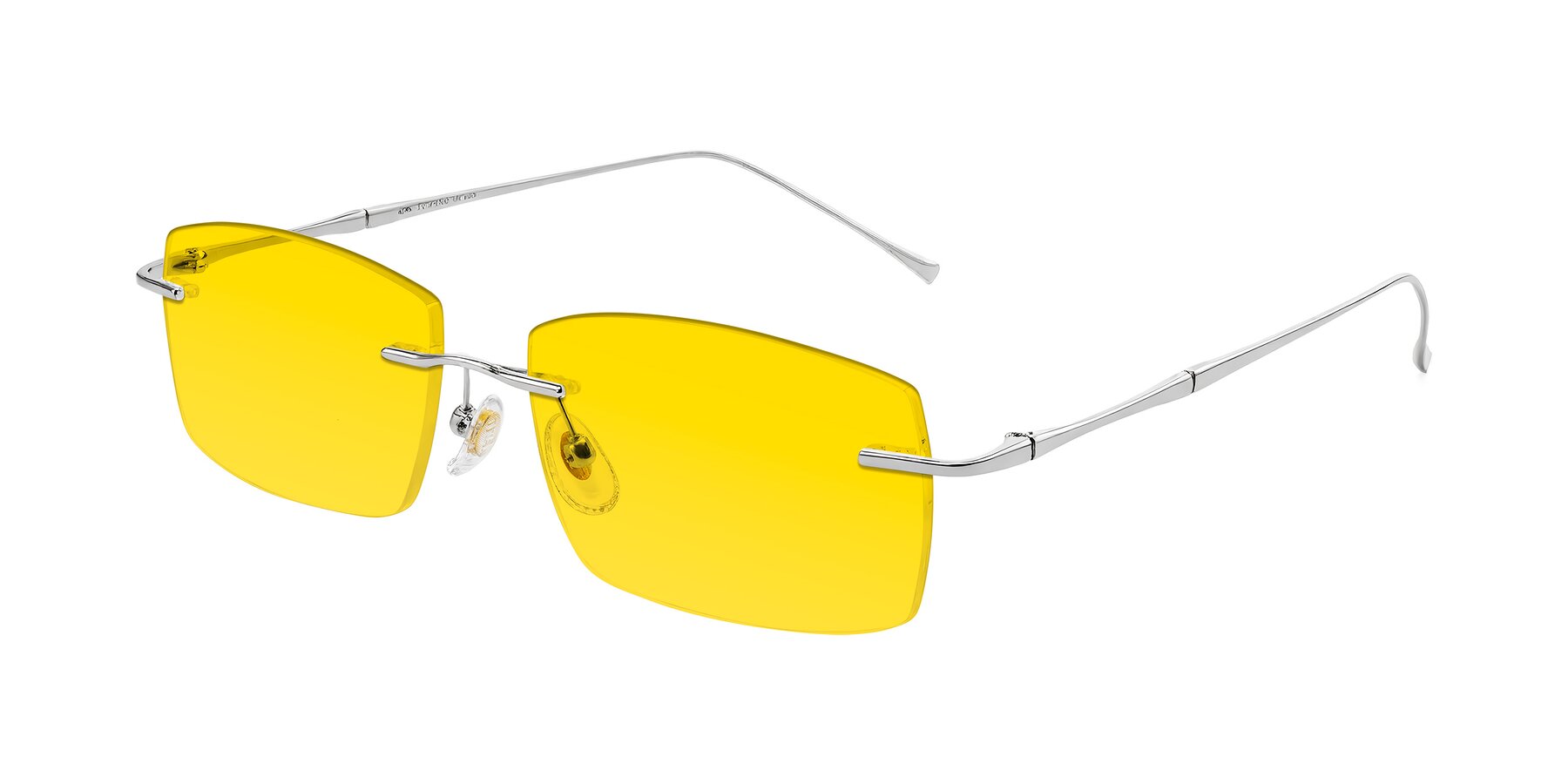 Angle of Cartman in Silver with Yellow Tinted Lenses