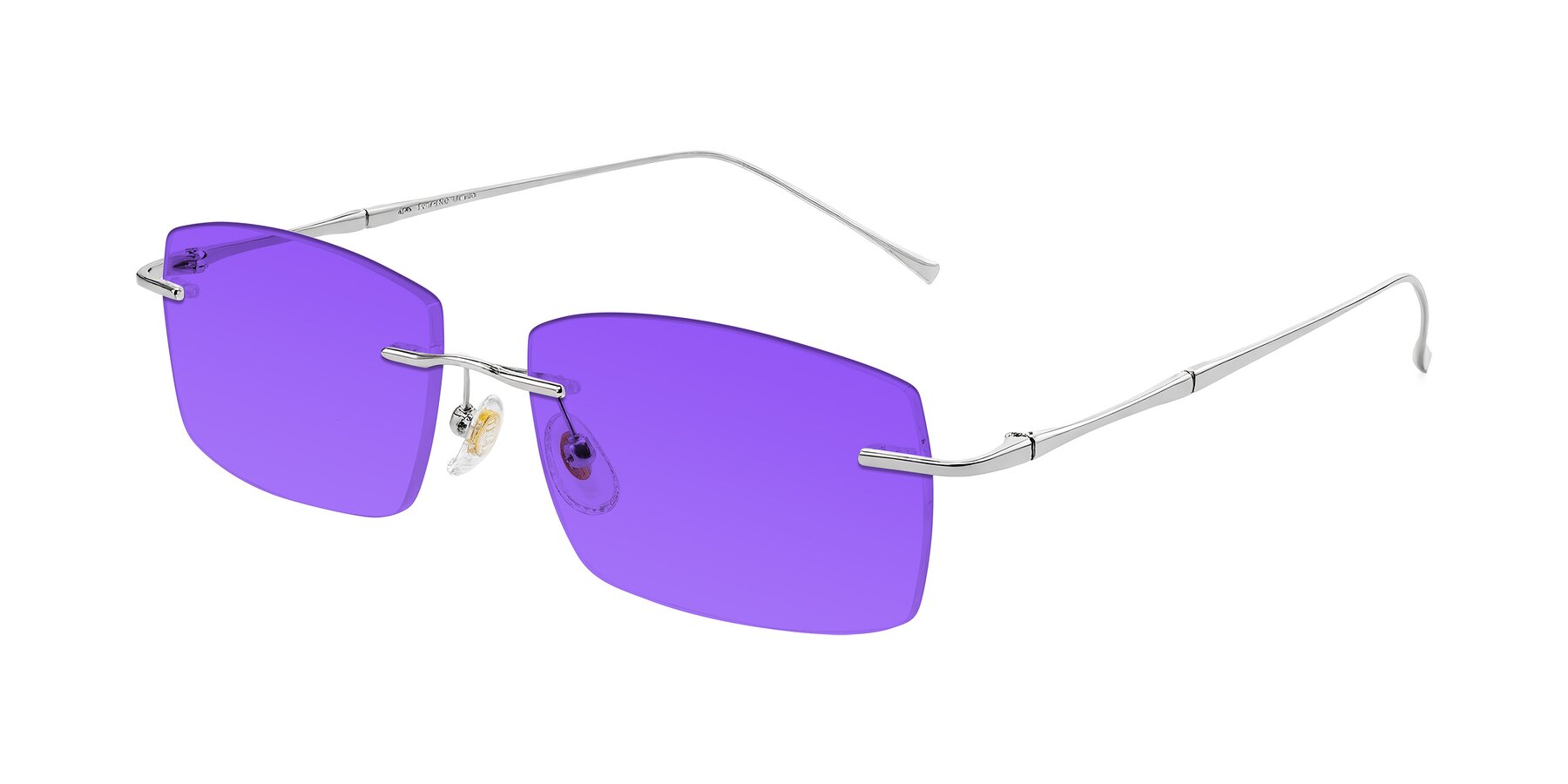 Angle of Cartman in Silver with Purple Tinted Lenses