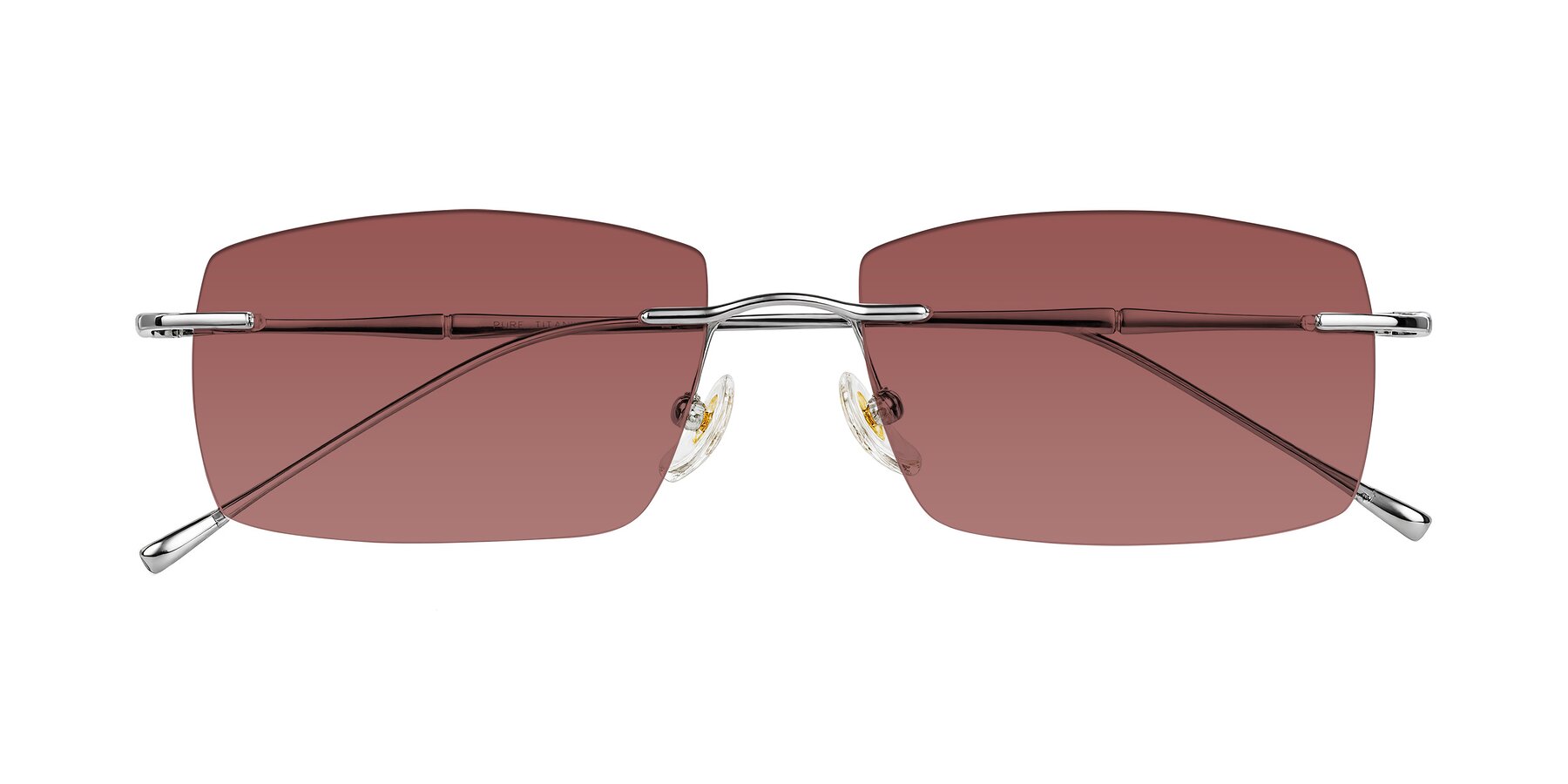Folded Front of Cartman in Silver with Garnet Tinted Lenses