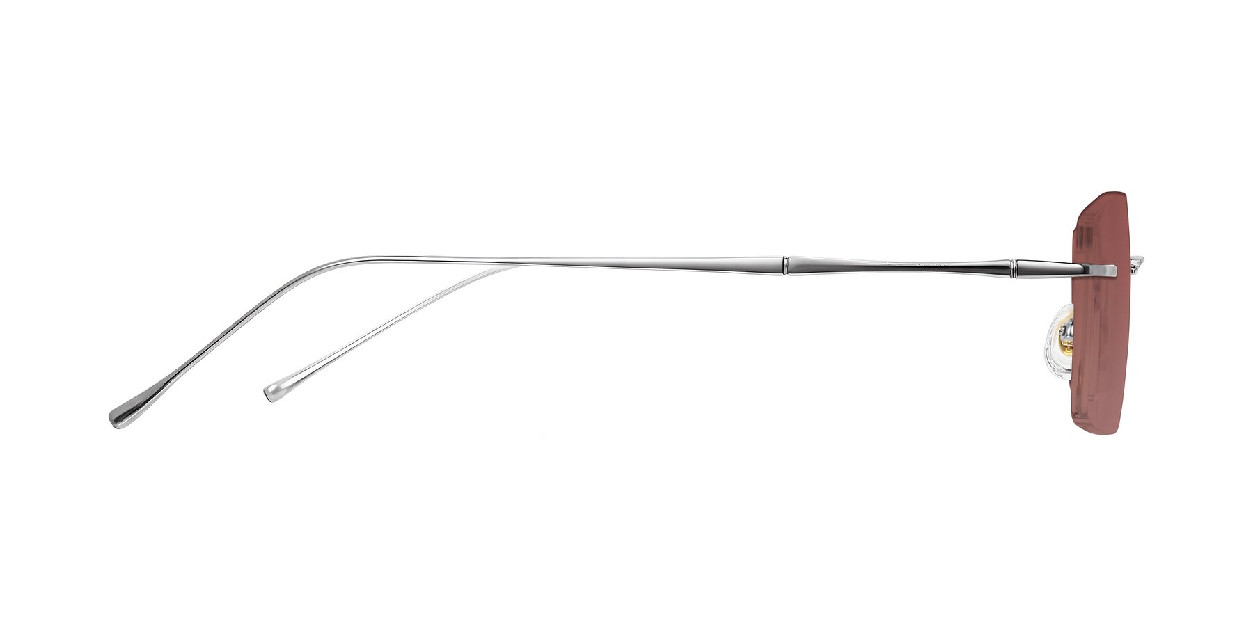 Side of Cartman in Silver with Garnet Tinted Lenses