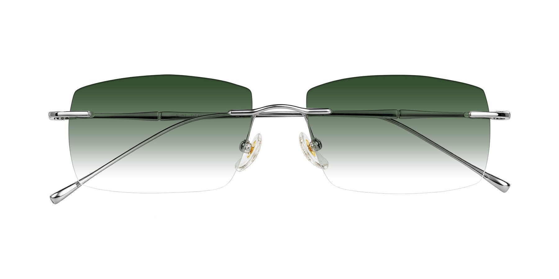 Folded Front of Cartman in Silver with Green Gradient Lenses