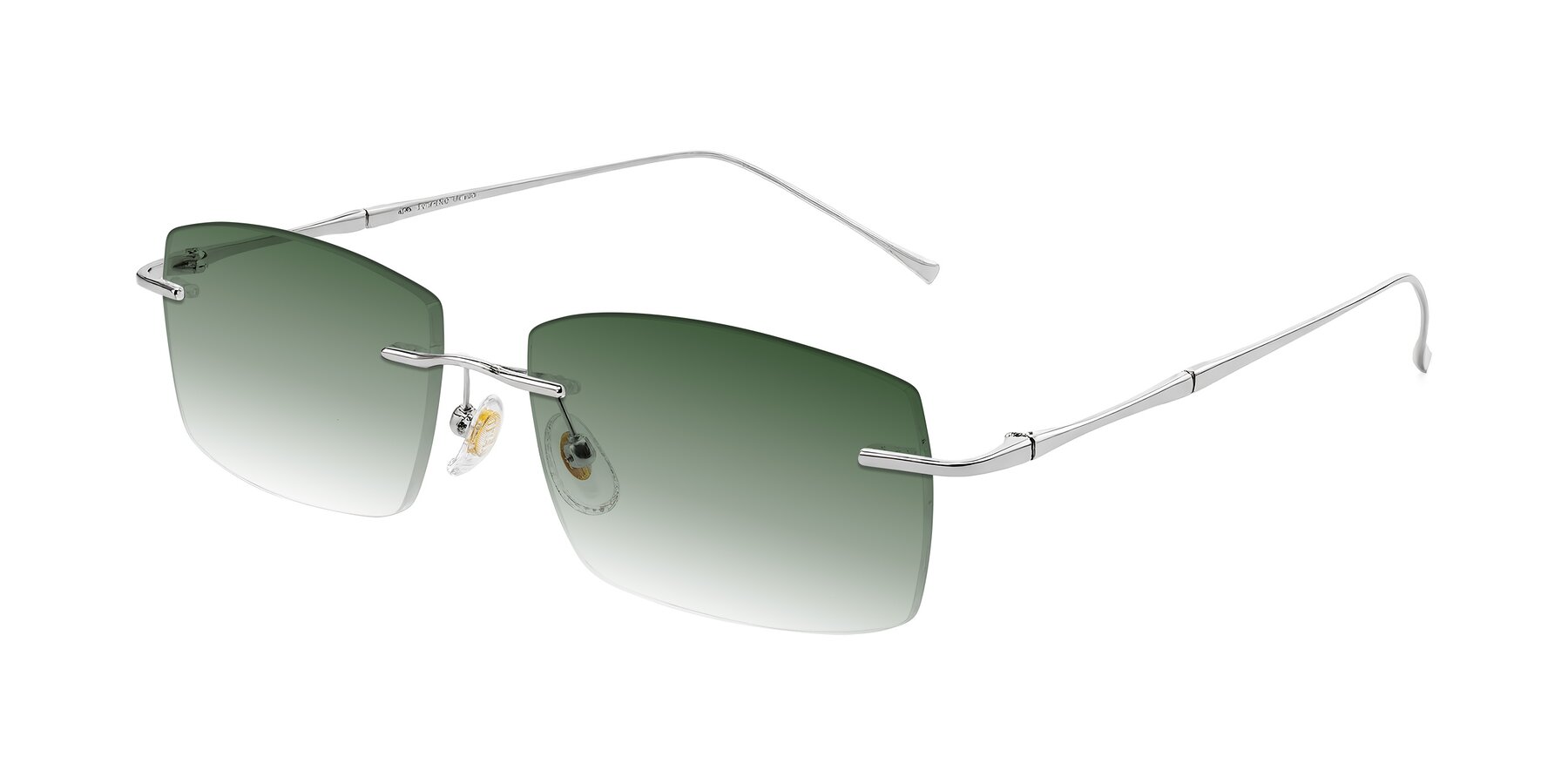 Angle of Cartman in Silver with Green Gradient Lenses