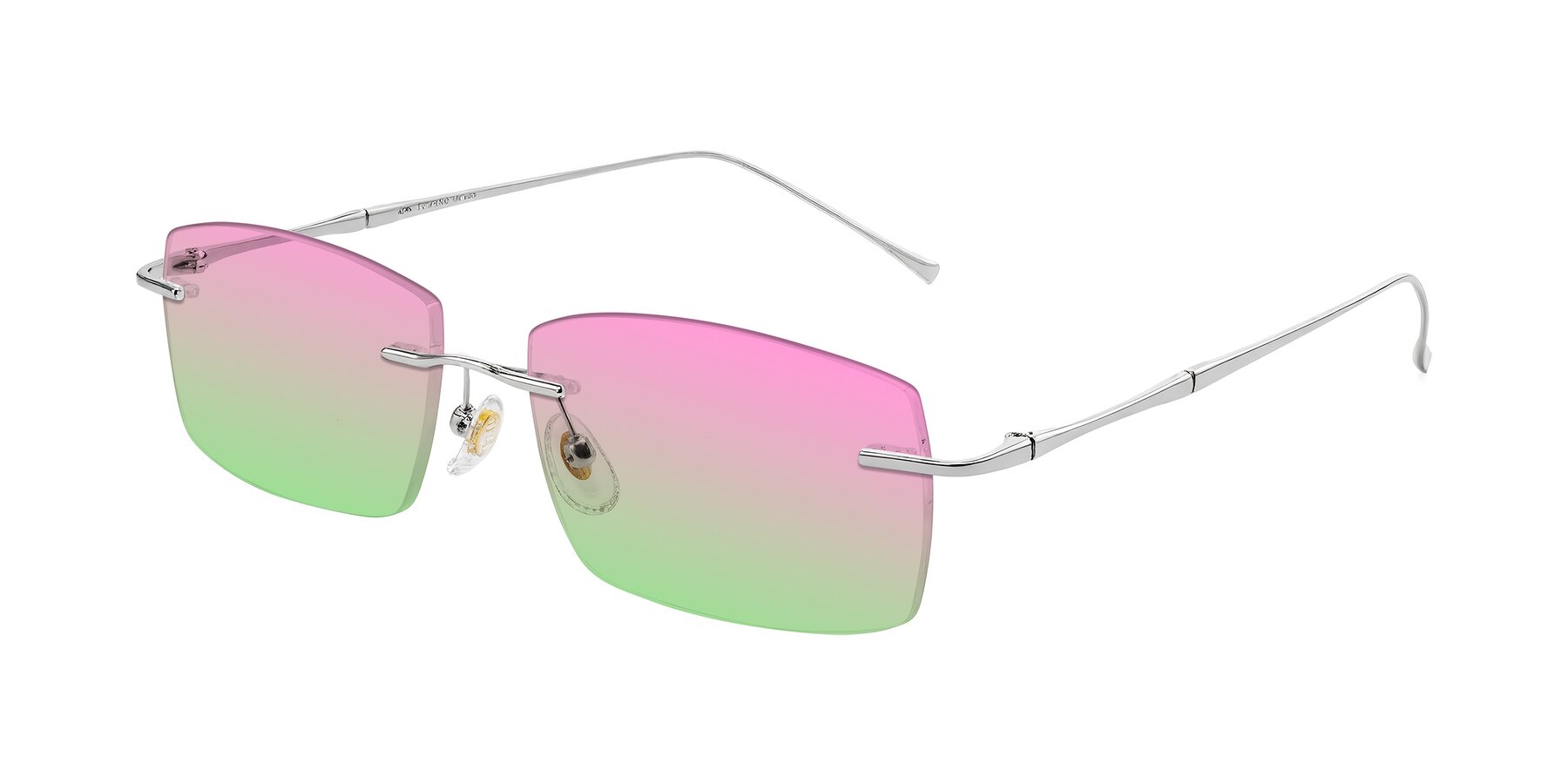 Angle of Cartman in Silver with Pink / Green Gradient Lenses