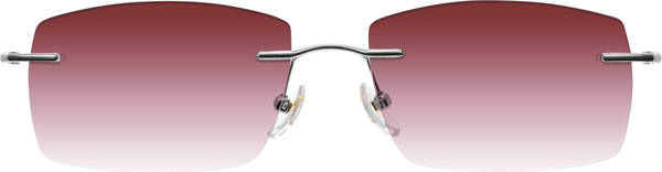 Rectangle Gradient Rimless Silver Titanium Rectangle Rimless Gradient Sunglasses with Garnet ...