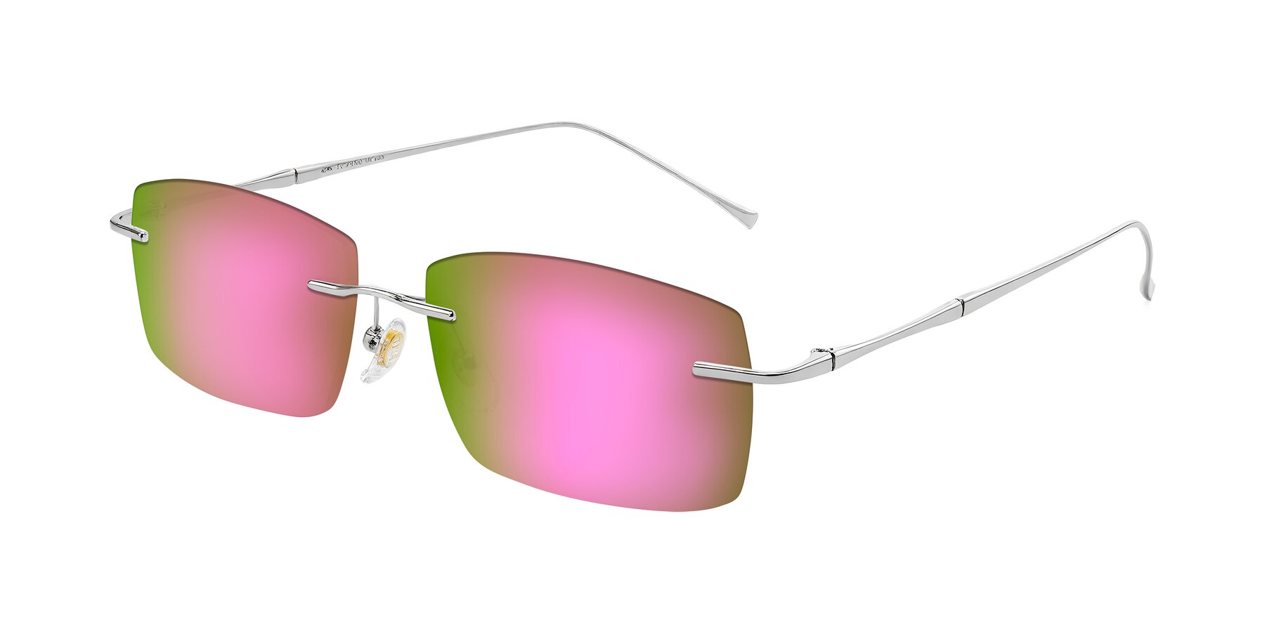 Angle of Cartman in Silver with Pink Mirrored Lenses