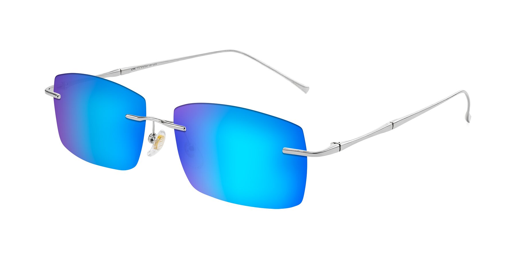 Angle of Cartman in Silver with Blue Mirrored Lenses