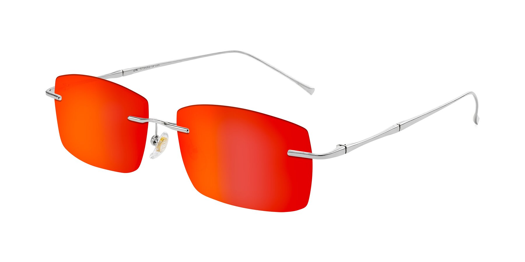 Angle of Cartman in Silver with Red Gold Mirrored Lenses